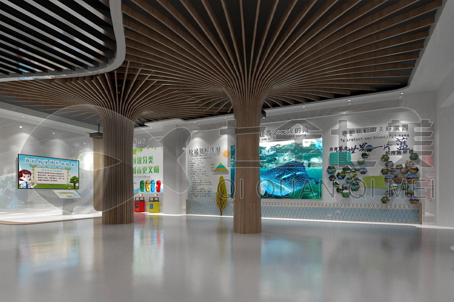 垃圾分類環(huán)保教育展覽館建設(shè),景區(qū)垃圾分類教育展館施工圖,城市垃圾分類環(huán)保展廳施工