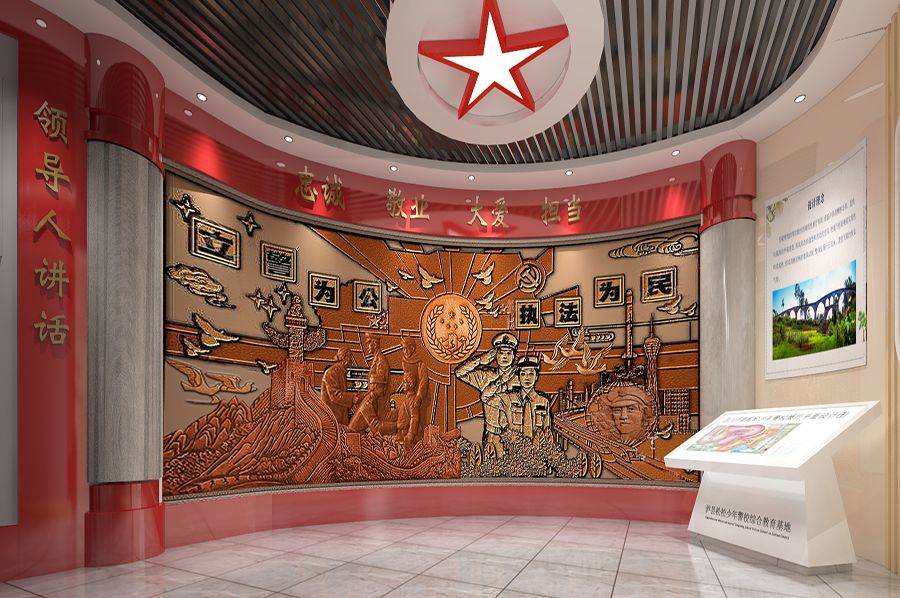 警史展館效果圖,總隊警史展廳效果圖,交警警史館效果圖